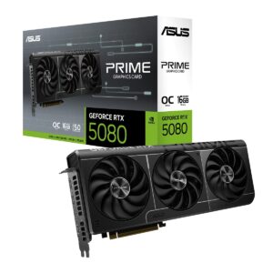 ASUS The SFF-Ready Prime GeForce RTX™ 5080 OC Edition 16GB GDDR7 Graphics Card (PCIe® 5.0, 16GB GDDR7, HDMI®/DP 2.1, 2.5-Slot, Axial-tech Fans, Vapor Chamber, Dual BIOS)