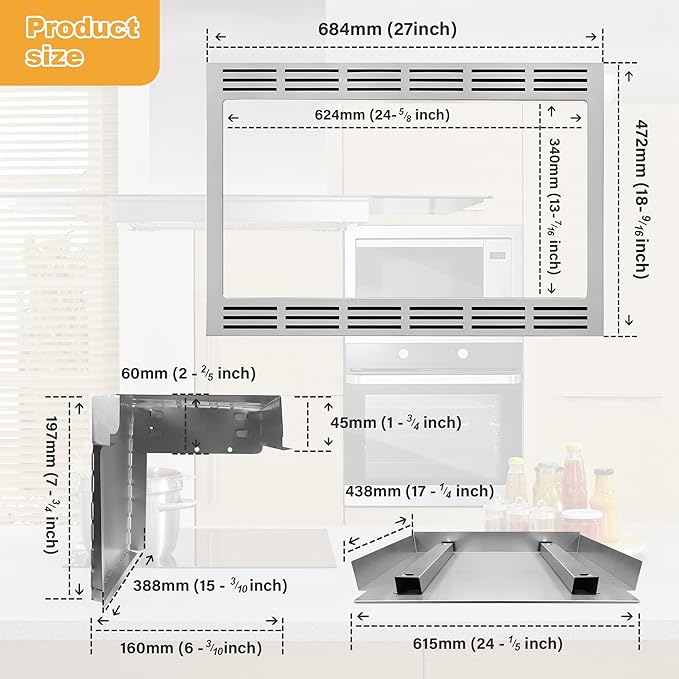 Panasonic 27 in. Trim Kit for Microwaves - Stainless Steel - Image 3