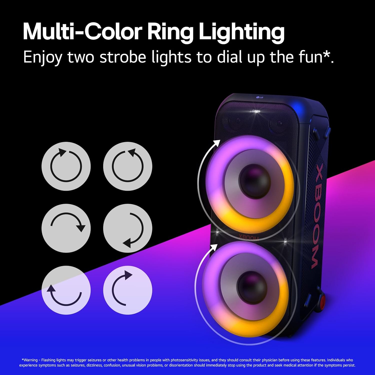 LG XL9T XBOOM Portable Tower Speaker with Pixel LED Lighting - Image 5