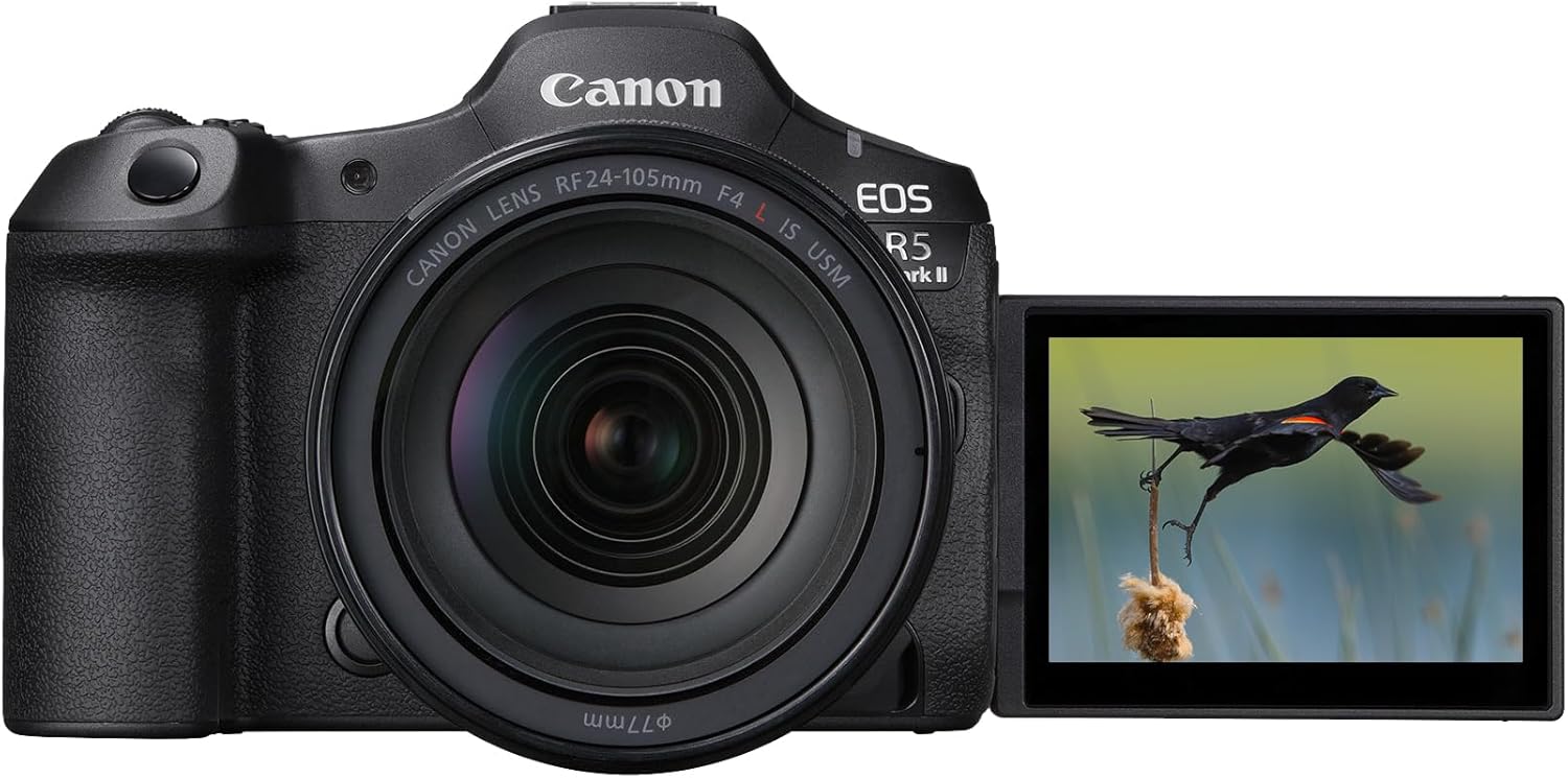 Canon EOS R5 Mark II Mirrorless Camera with RF24-105mm F4 L is USM Lens, Full-Frame Back-Illuminated Sensor, 45MP, 8K Video, Photography and Video, Hybrid Camera, Black - Image 3