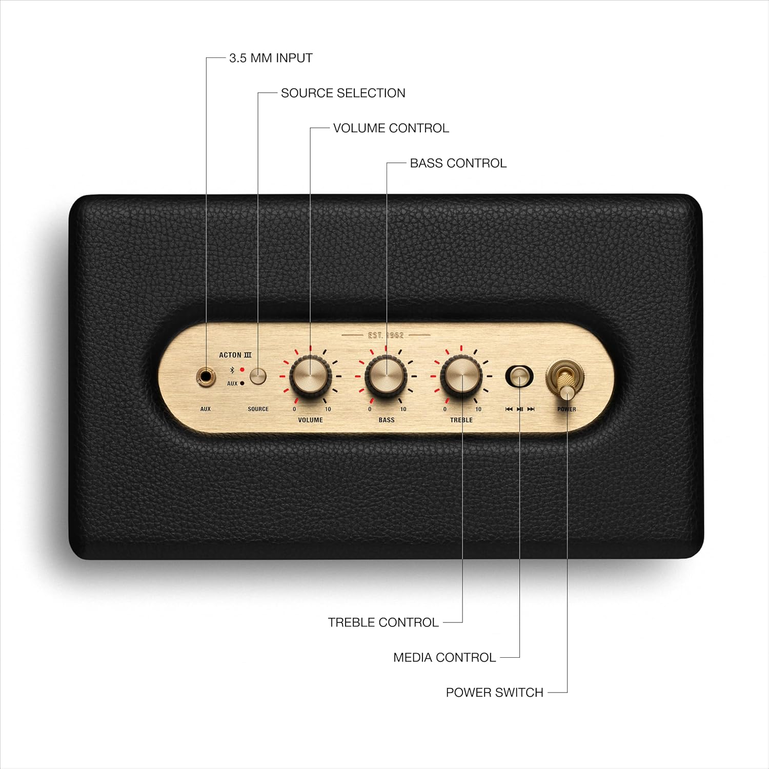 Marshall Acton III Bluetooth Speaker - Black - Image 7