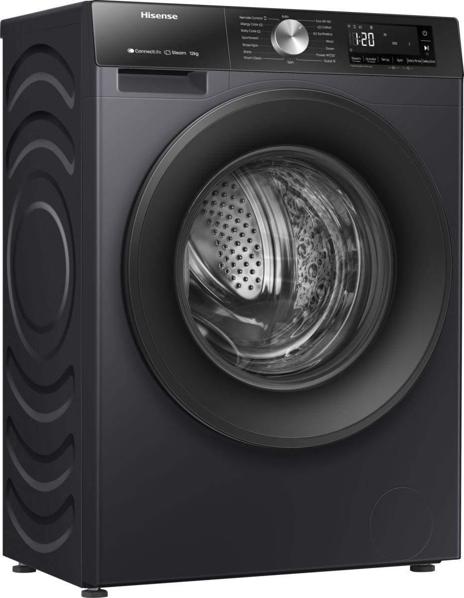HISENSE 3S Series WF3S1243BB3 WiFi-enabled 12 kg 1400 Spin Washing Machine - Black - Image 2